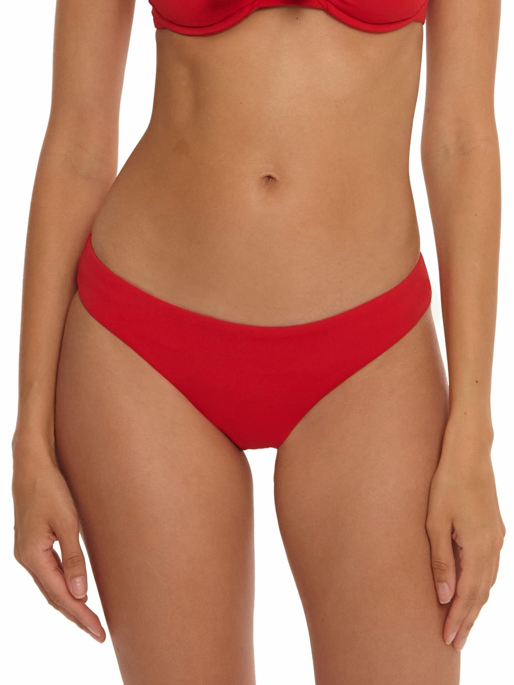BECCA Twist & Turns Bikini Bottoms Size L Ruby Red Low Rise NWT